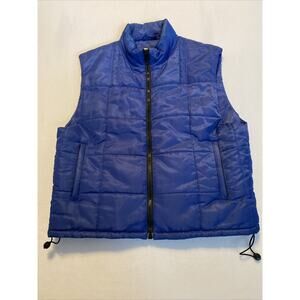 Vintage Gap Blue Vest Nylon Large Puffer L Full Zip Y2K